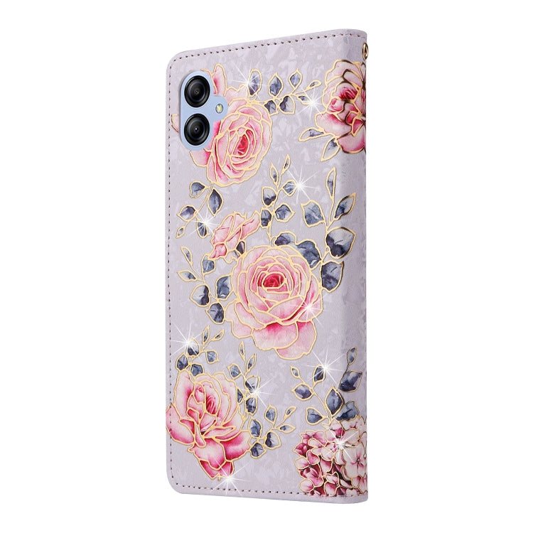 For Galaxy A04e Bronzing Painting RFID Leather Phone Case
