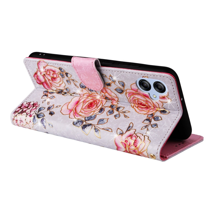 For Galaxy A04e Bronzing Painting RFID Leather Phone Case