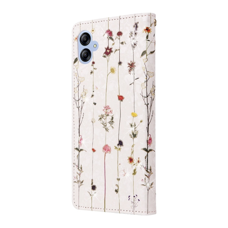 For Galaxy A04e Bronzing Painting RFID Leather Phone Case