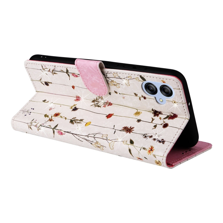 For Galaxy A04e Bronzing Painting RFID Leather Phone Case