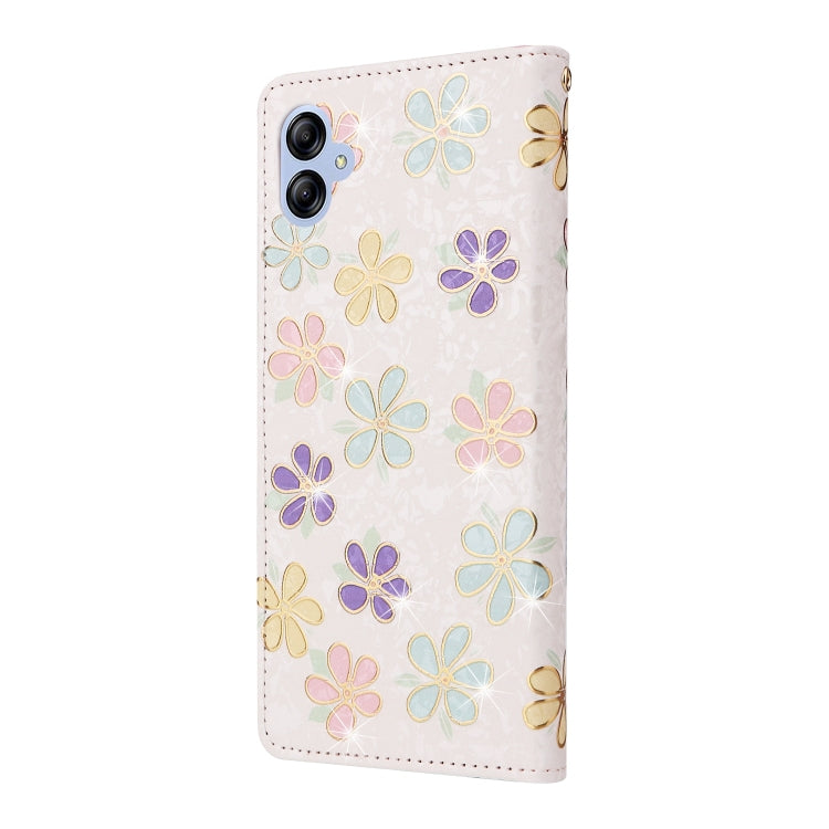 For Galaxy A04e Bronzing Painting RFID Leather Phone Case
