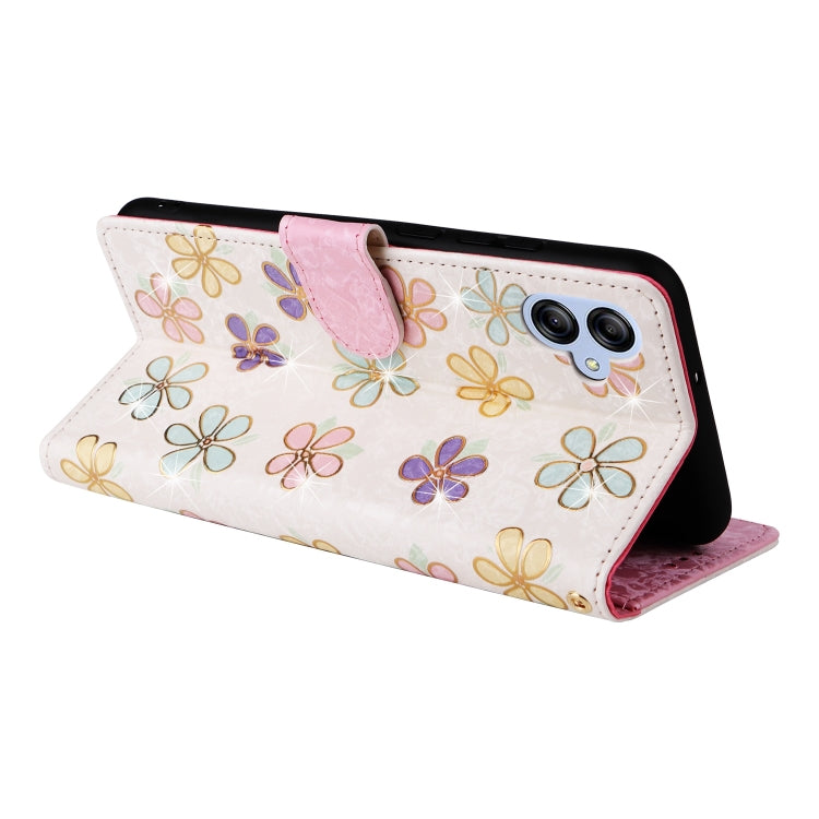 For Galaxy A04e Bronzing Painting RFID Leather Phone Case