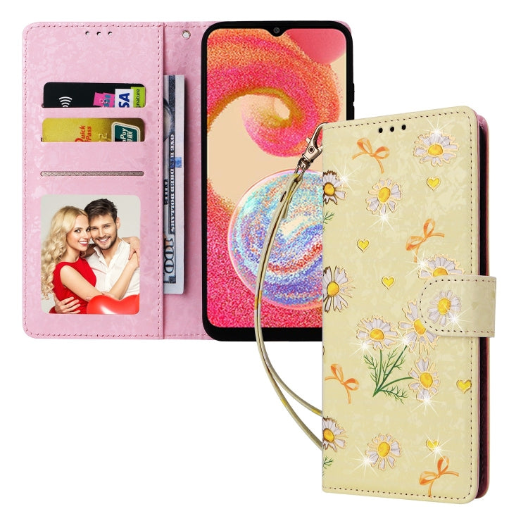 For Galaxy A04e Bronzing Painting RFID Leather Phone Case