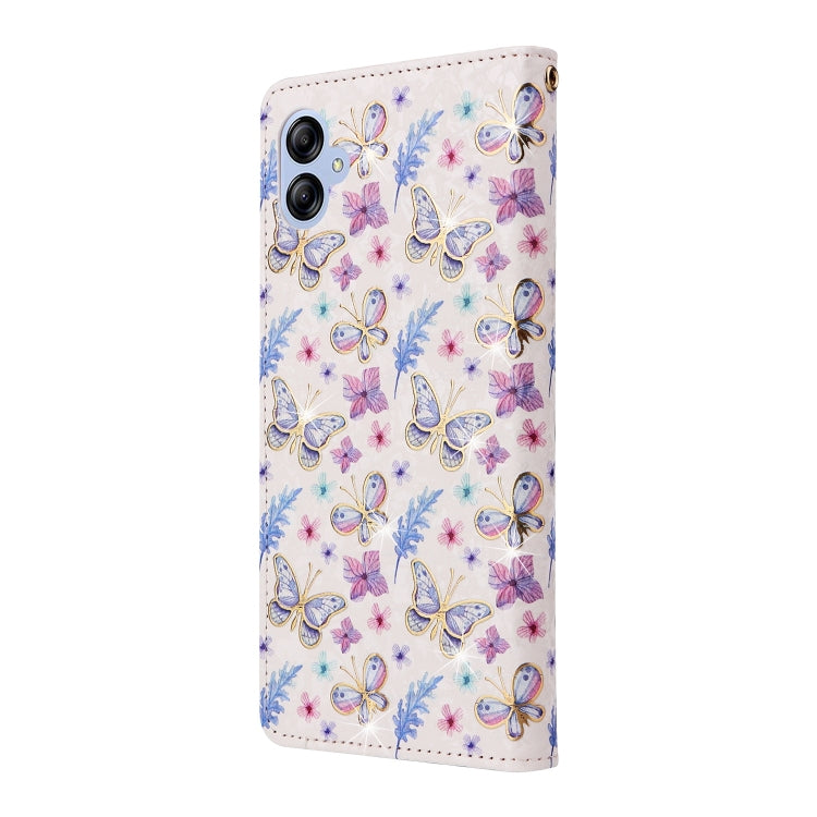 For Galaxy A04e Bronzing Painting RFID Leather Phone Case
