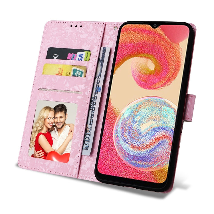 For Galaxy A04e Bronzing Painting RFID Leather Phone Case