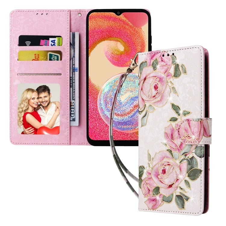 For Galaxy A04e Bronzing Painting RFID Leather Phone Case