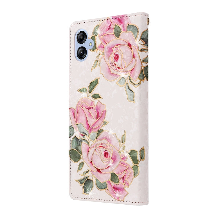 For Galaxy A04e Bronzing Painting RFID Leather Phone Case
