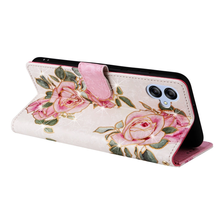 For Galaxy A04e Bronzing Painting RFID Leather Phone Case
