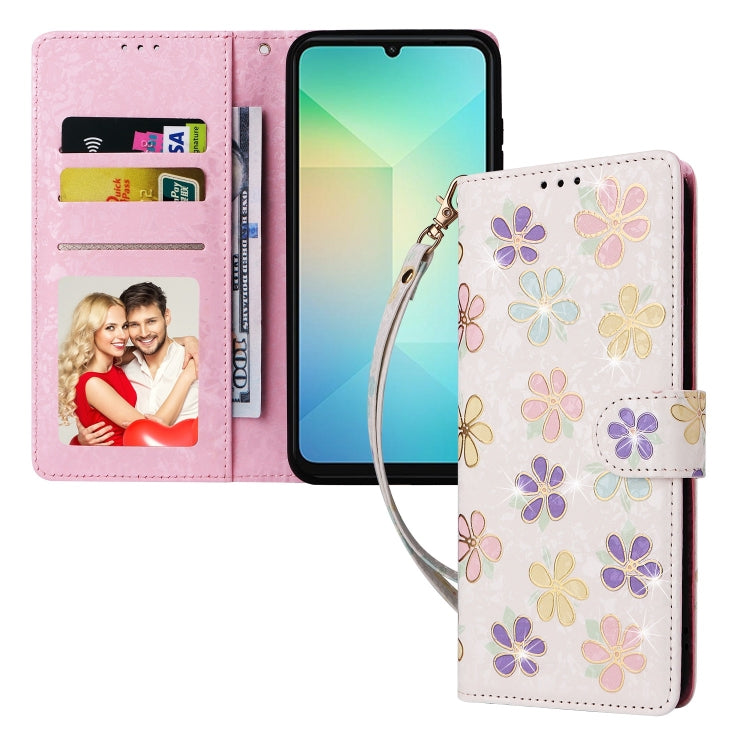 For Galaxy A06 4G Bronzing Painting RFID Leather Phone Case
