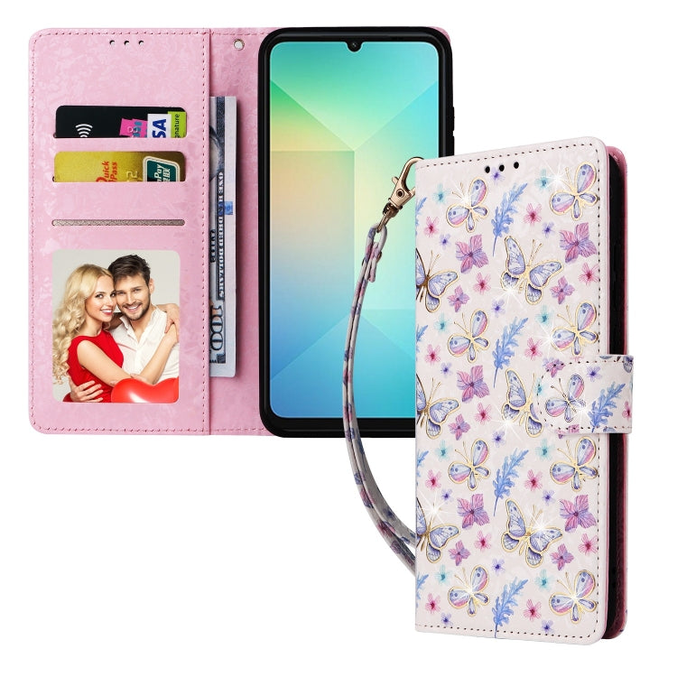For Galaxy A06 4G Bronzing Painting RFID Leather Phone Case
