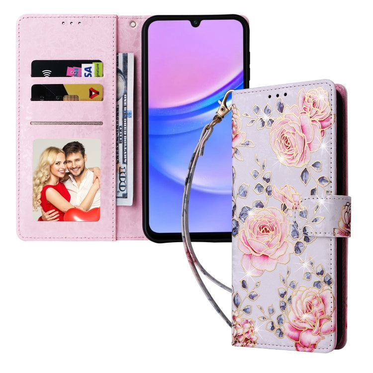 For Galaxy A16 5G Bronzing Painting RFID Leather Phone Case