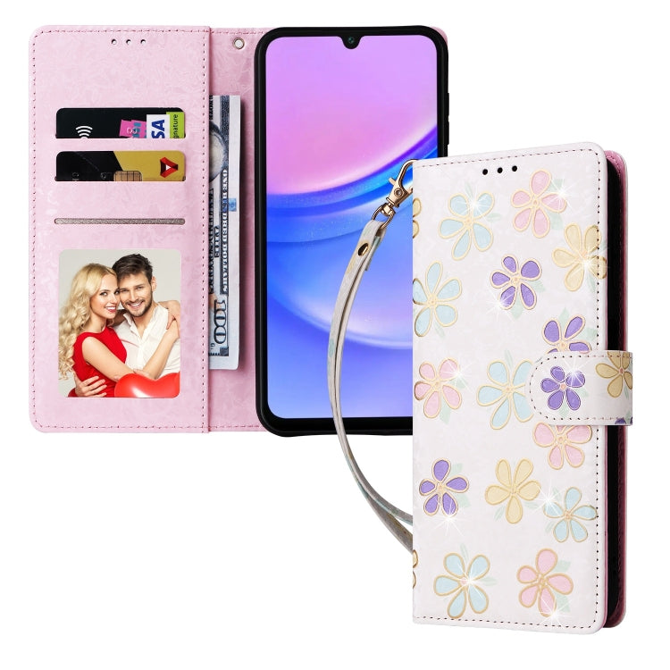 For Galaxy A16 5G Bronzing Painting RFID Leather Phone Case