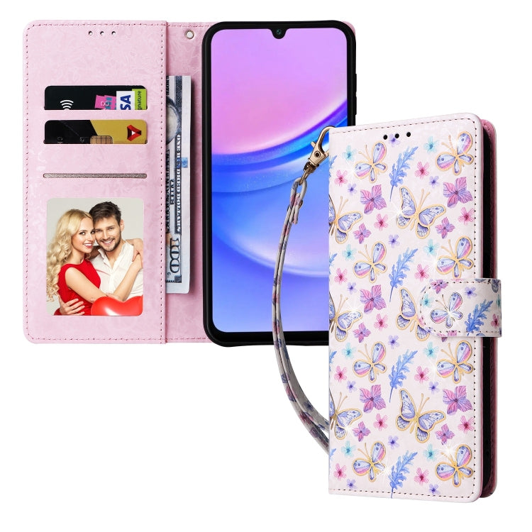 For Galaxy A16 5G Bronzing Painting RFID Leather Phone Case