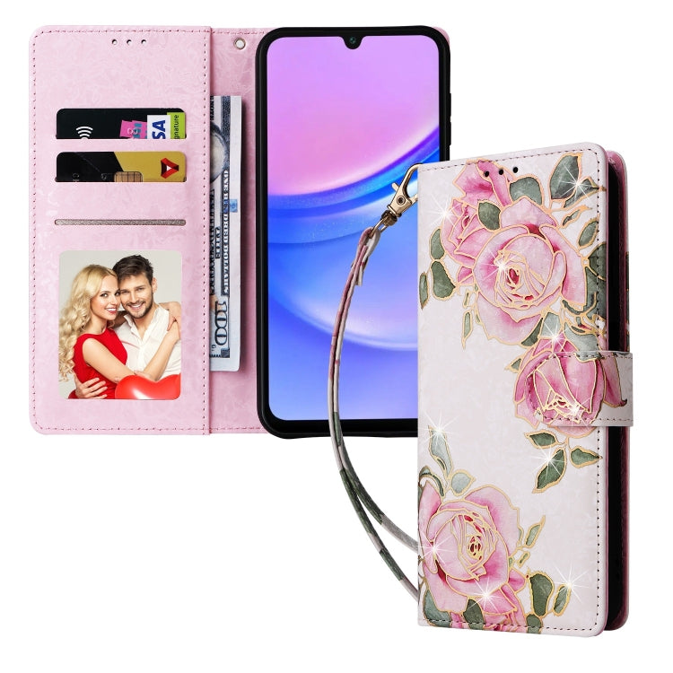 For Galaxy A16 5G Bronzing Painting RFID Leather Phone Case