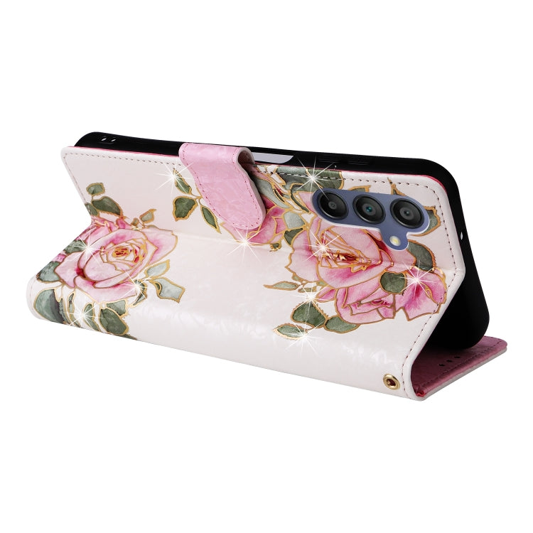 For Galaxy A16 5G Bronzing Painting RFID Leather Phone Case