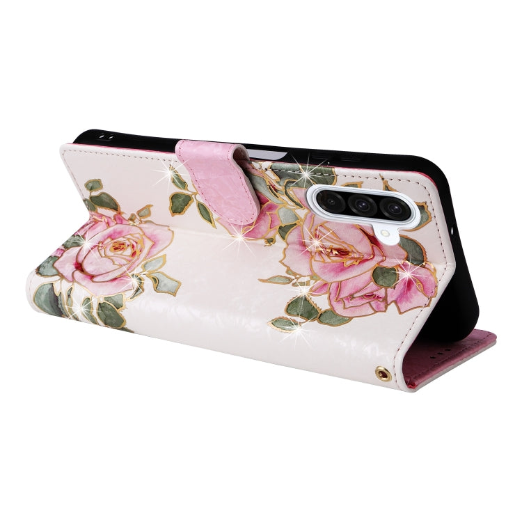 For Galaxy A26 5G Bronzing Painting RFID Leather Phone Case