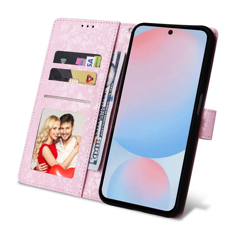 For Galaxy A56 5G Bronzing Painting RFID Leather Phone Case