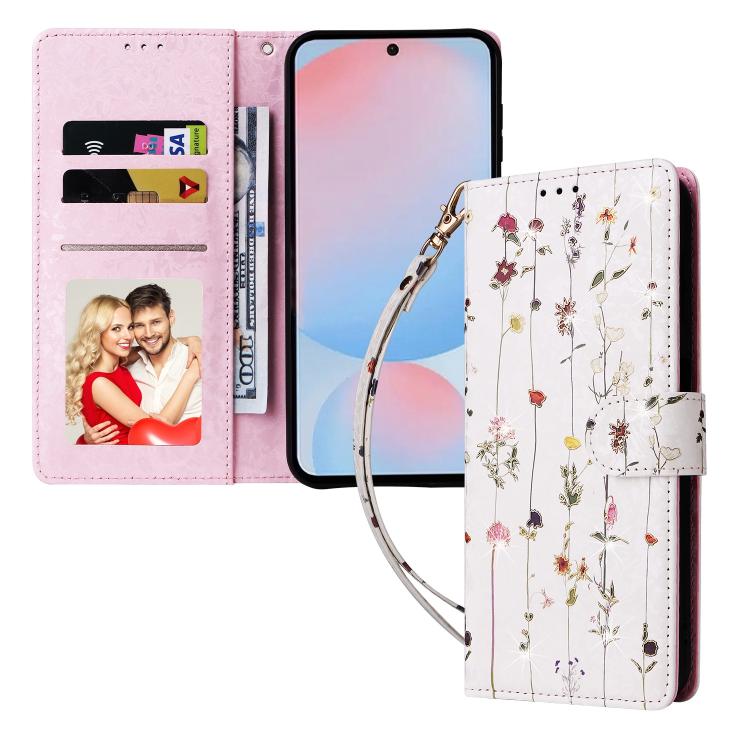 For Galaxy A56 5G Bronzing Painting RFID Leather Phone Case
