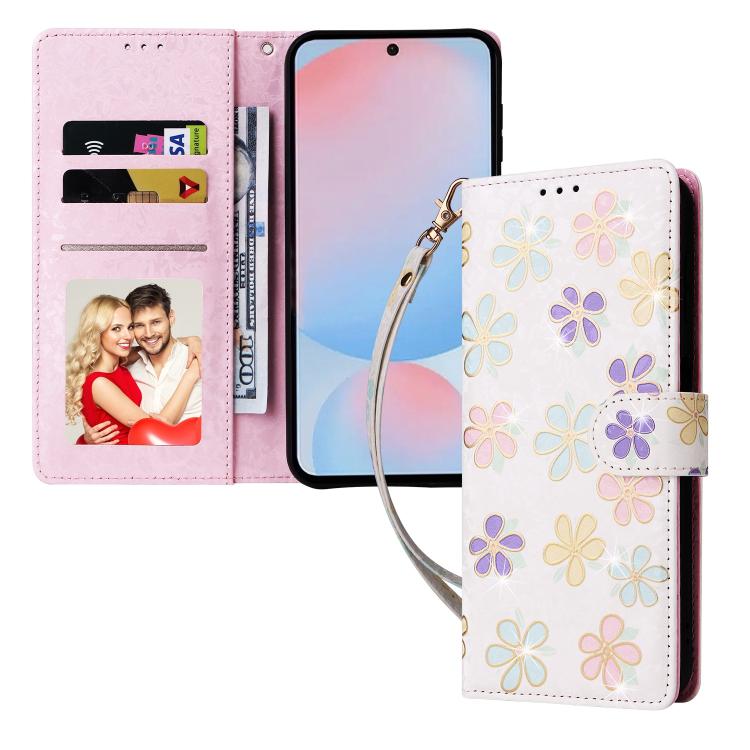 For Galaxy A56 5G Bronzing Painting RFID Leather Phone Case
