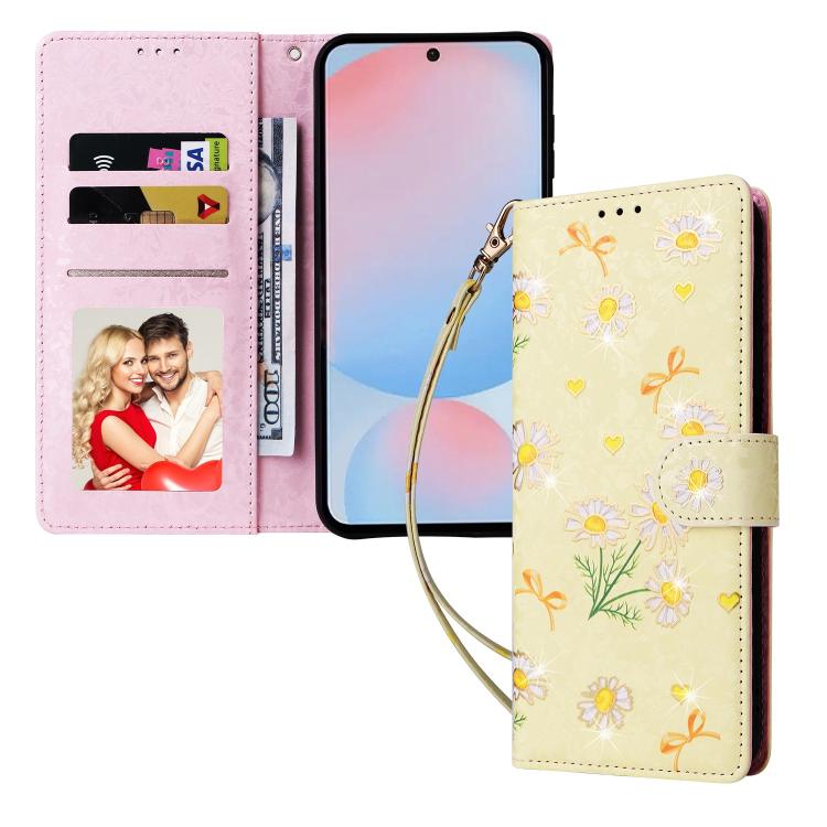 For Galaxy A56 5G Bronzing Painting RFID Leather Phone Case
