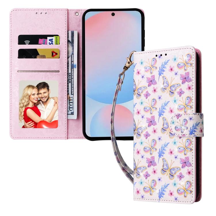 For Galaxy A56 5G Bronzing Painting RFID Leather Phone Case