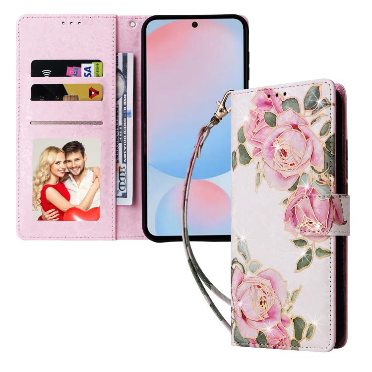 For Galaxy A56 5G Bronzing Painting RFID Leather Phone Case