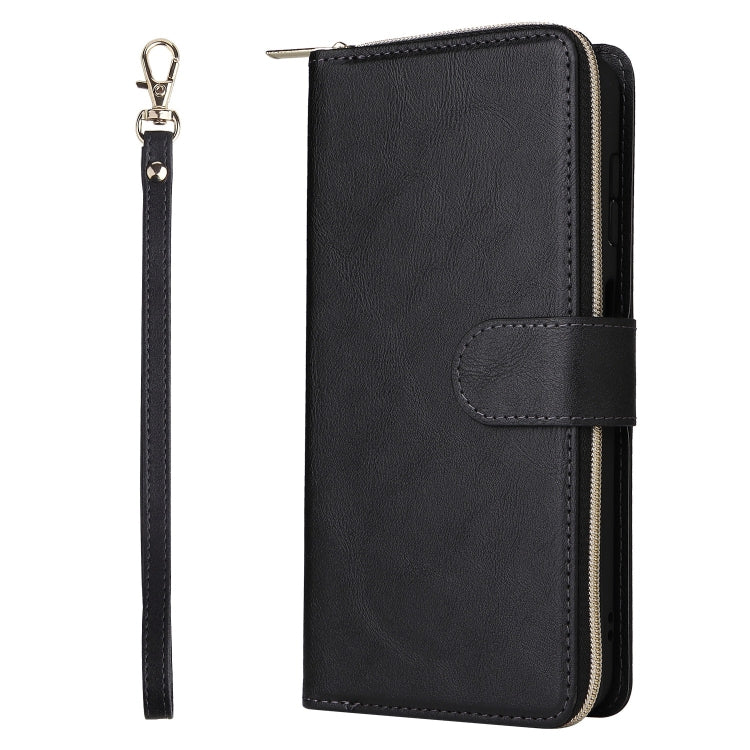 For Galaxy S25 5G 9-Card Slots Zipper Wallet Bag Leather Phone Case