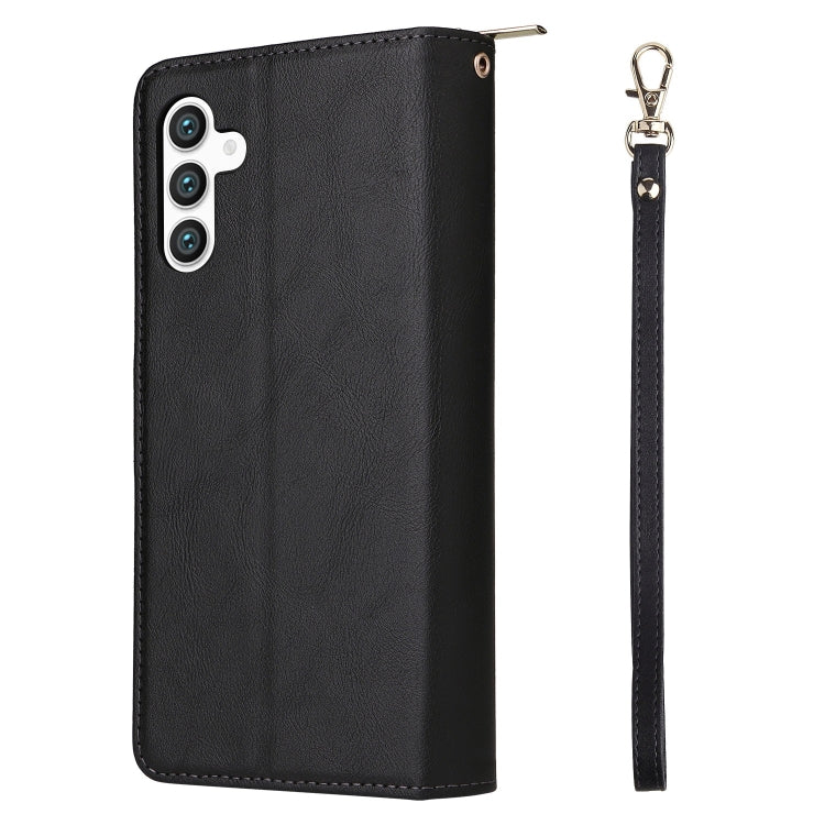 For Galaxy S25 5G 9-Card Slots Zipper Wallet Bag Leather Phone Case