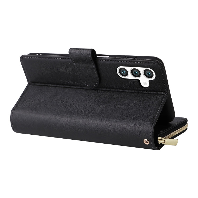 For Galaxy S25 5G 9-Card Slots Zipper Wallet Bag Leather Phone Case
