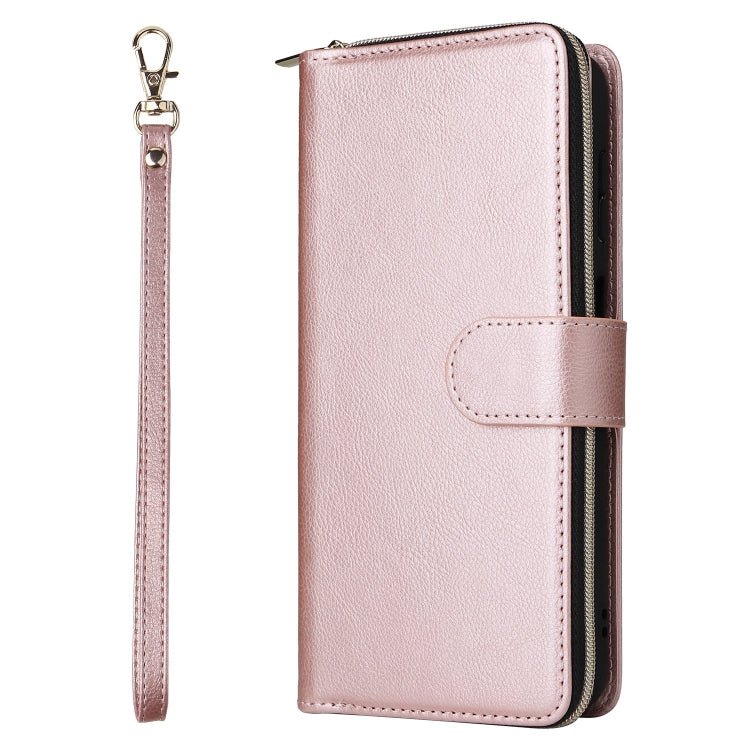 For Galaxy S25 5G 9-Card Slots Zipper Wallet Bag Leather Phone Case