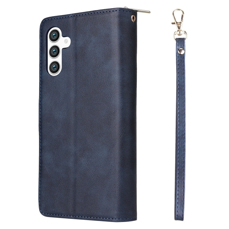 For Galaxy S25 5G 9-Card Slots Zipper Wallet Bag Leather Phone Case