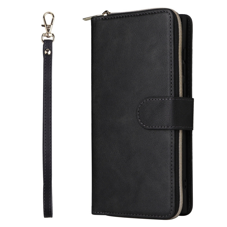 For Galaxy S25 Ultra 5G 9-Card Slots Zipper Wallet Bag Leather Phone Case