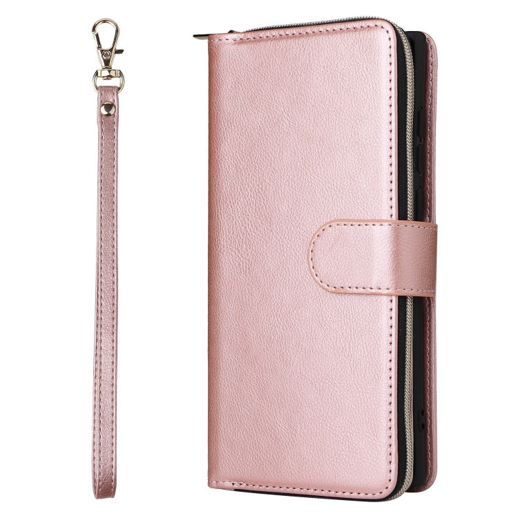 For Galaxy S25 Ultra 5G 9-Card Slots Zipper Wallet Bag Leather Phone Case