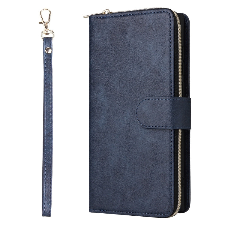 For Galaxy S25 Ultra 5G 9-Card Slots Zipper Wallet Bag Leather Phone Case