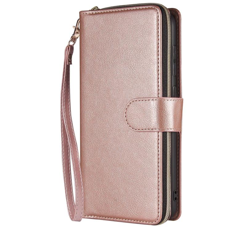 For Galaxy S25 Edge 5G 9-Card Slots Zipper Wallet Bag Leather Phone Case