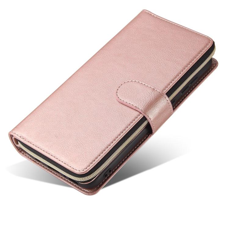 For Galaxy S25 Edge 5G 9-Card Slots Zipper Wallet Bag Leather Phone Case