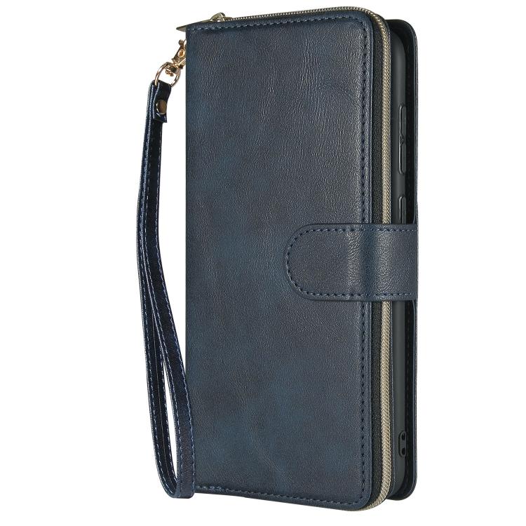 For Galaxy S25 Edge 5G 9-Card Slots Zipper Wallet Bag Leather Phone Case