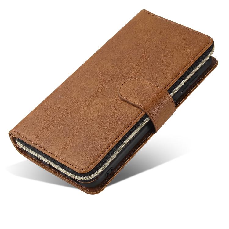 For Galaxy S25 Edge 5G 9-Card Slots Zipper Wallet Bag Leather Phone Case