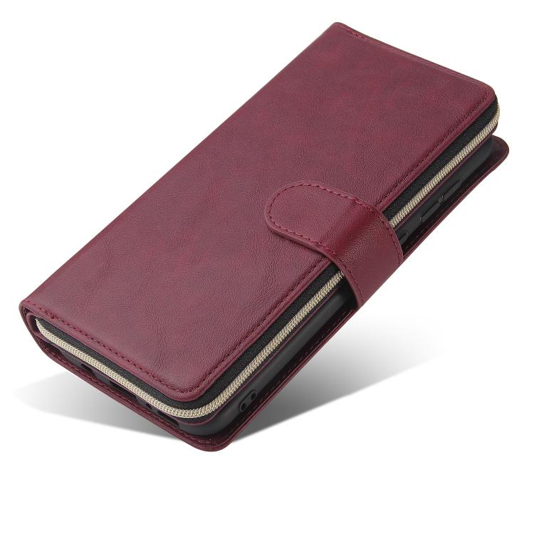 For Galaxy S25 Edge 5G 9-Card Slots Zipper Wallet Bag Leather Phone Case