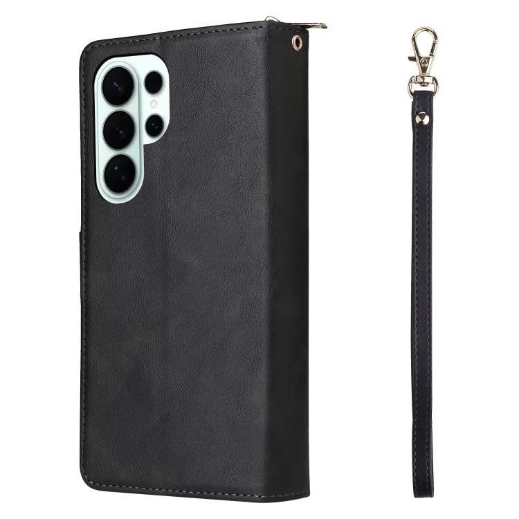 For Galaxy S26 Ultra 5G 9-Card Slots Zipper Wallet Bag Leather Phone Case