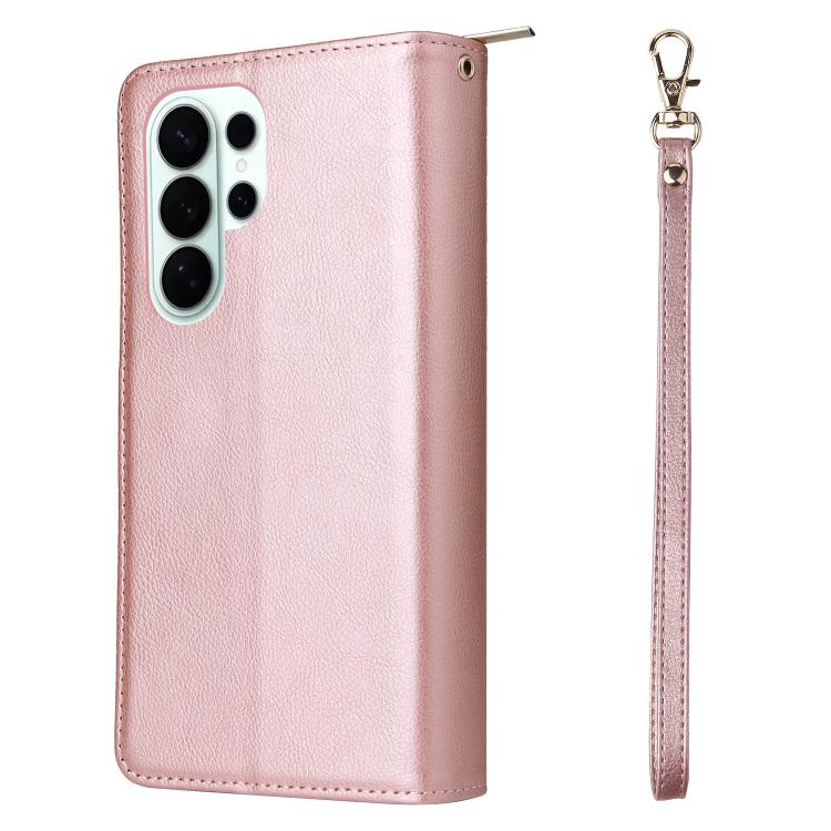 For Galaxy S26 Ultra 5G 9-Card Slots Zipper Wallet Bag Leather Phone Case
