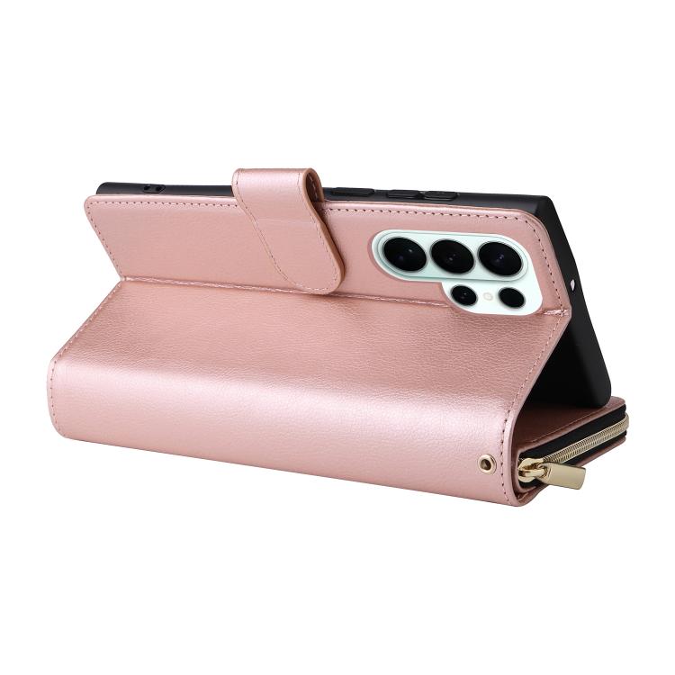 For Galaxy S26 Ultra 5G 9-Card Slots Zipper Wallet Bag Leather Phone Case