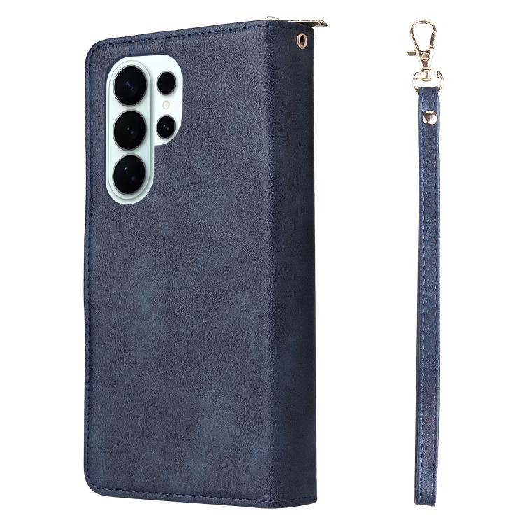 For Galaxy S26 Ultra 5G 9-Card Slots Zipper Wallet Bag Leather Phone Case