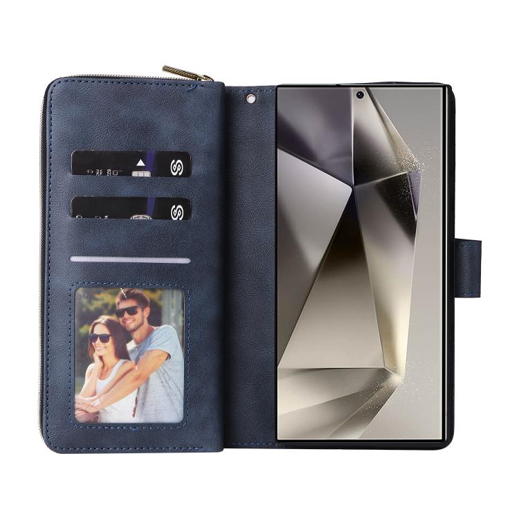 For Galaxy S26 Ultra 5G 9-Card Slots Zipper Wallet Bag Leather Phone Case