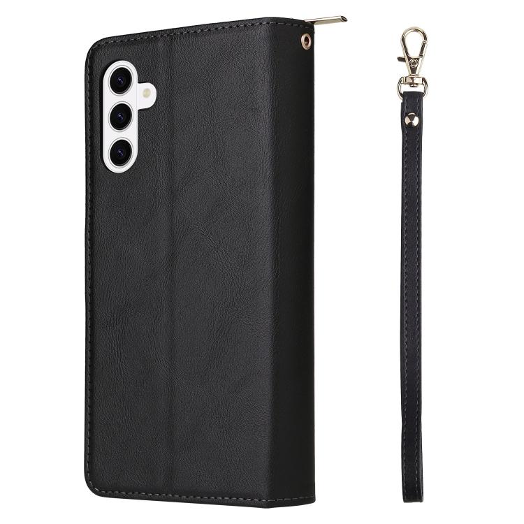 For Galaxy S26 5G 9-Card Slots Zipper Wallet Bag Leather Phone Case