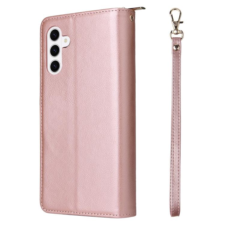 For Galaxy S26 5G 9-Card Slots Zipper Wallet Bag Leather Phone Case