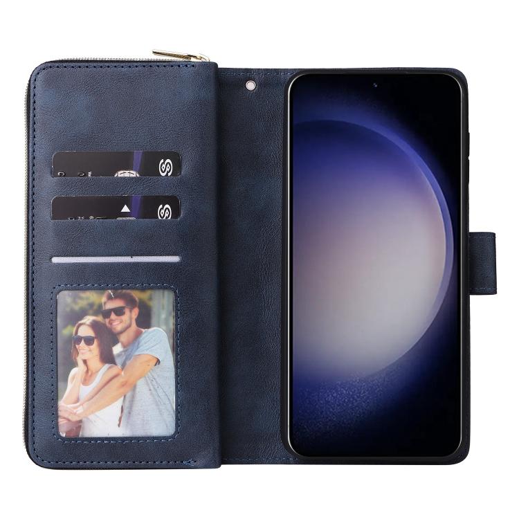 For Galaxy S26 5G 9-Card Slots Zipper Wallet Bag Leather Phone Case