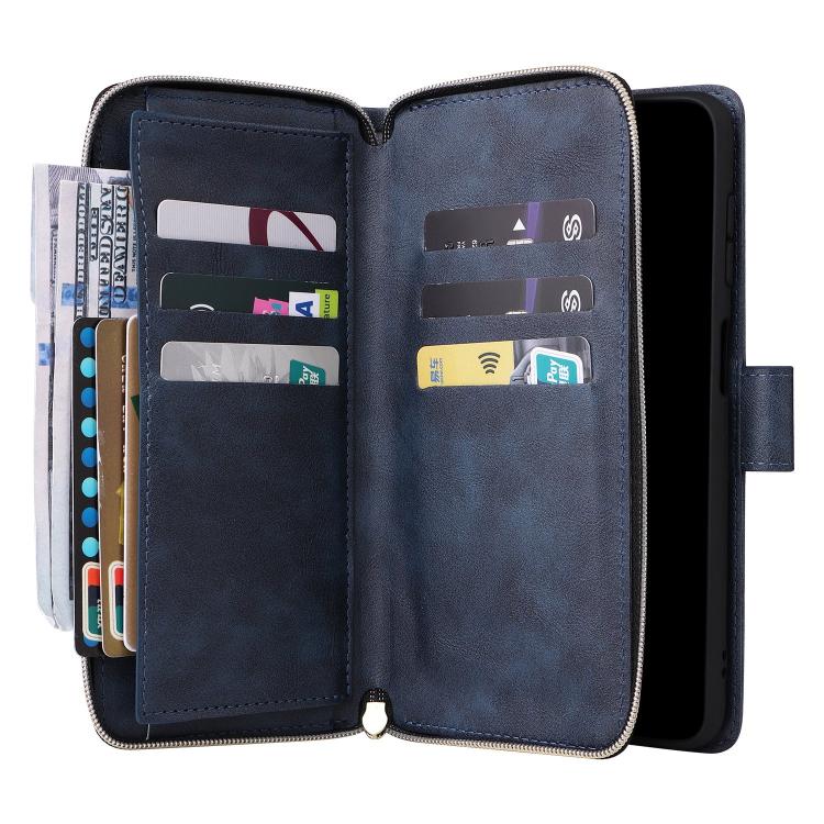 For Galaxy S26 5G 9-Card Slots Zipper Wallet Bag Leather Phone Case
