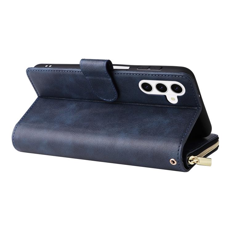 For Galaxy S26 5G 9-Card Slots Zipper Wallet Bag Leather Phone Case