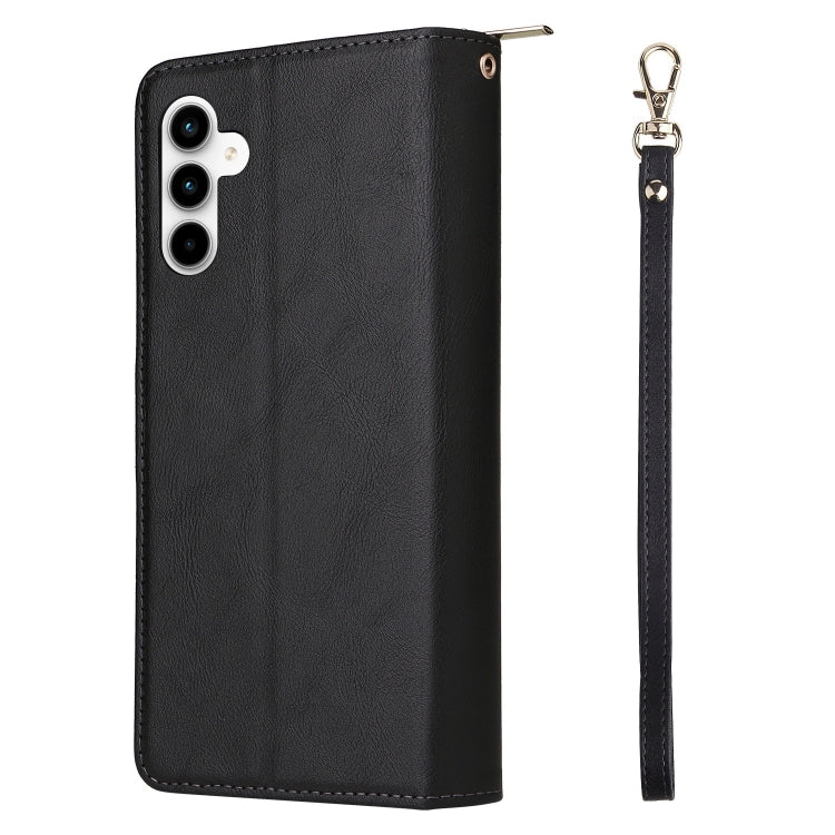 For Galaxy A35 5G 9-Card Slots Zipper Wallet Bag Leather Phone Case